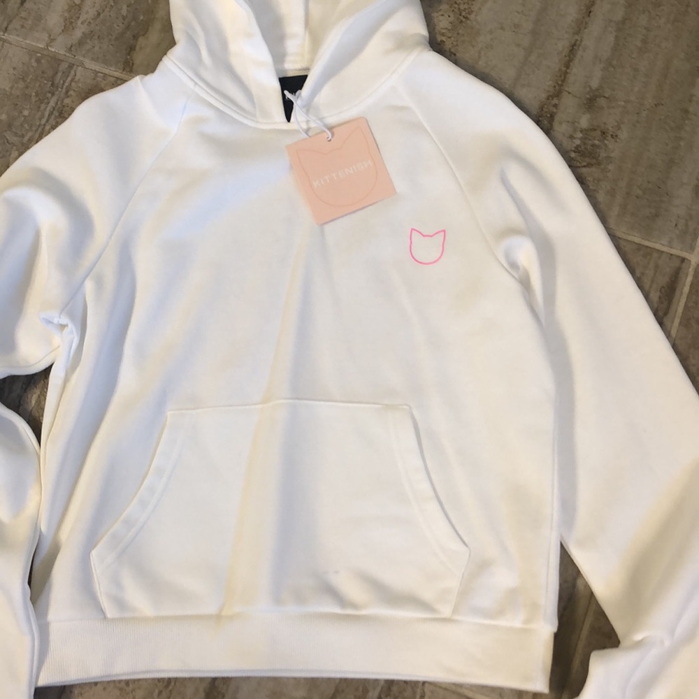 NWT Kittenish Logo Hoodie sweatshirt White Size Small - Picture 3 of 7